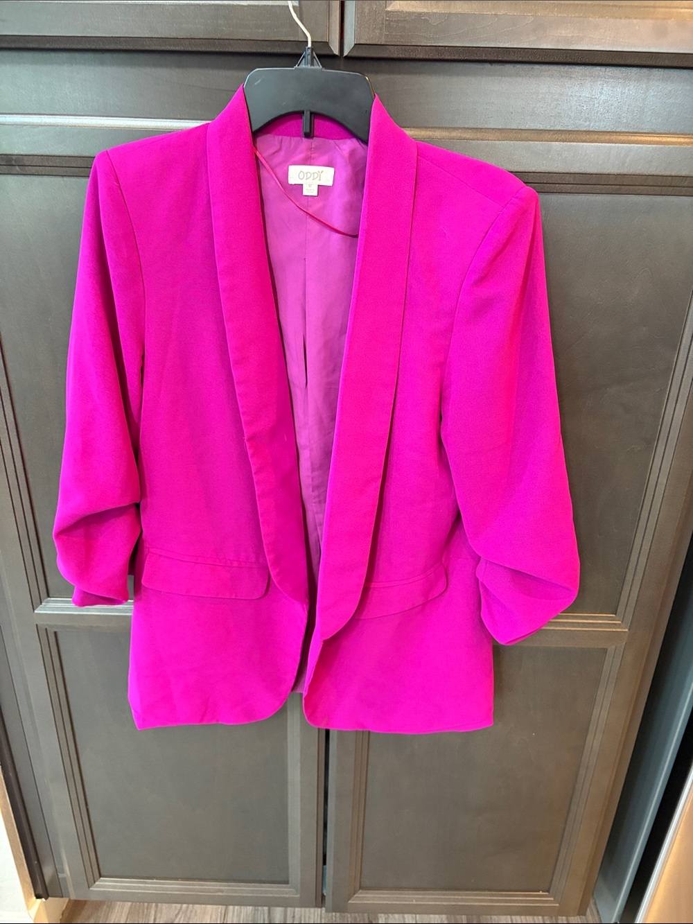 ODDY Women's Fuchsia Open-Front Blazer